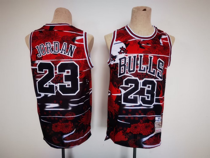 Men's Chicago Bulls #23 Michael Jordan Red/Black Stitched Jersey